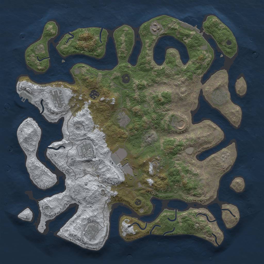 Rust Map: Procedural Map, Size: 4250, Seed: 1674729366, 20 Monuments