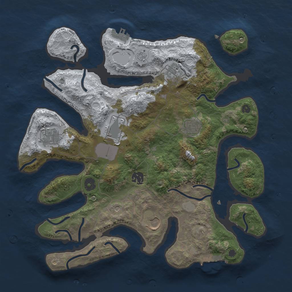 Rust Map: Procedural Map, Size: 3500, Seed: 903, 15 Monuments