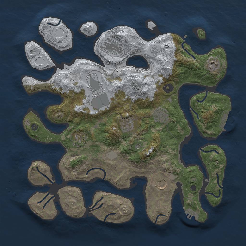 Rust Map: Procedural Map, Size: 3700, Seed: 29199, 17 Monuments