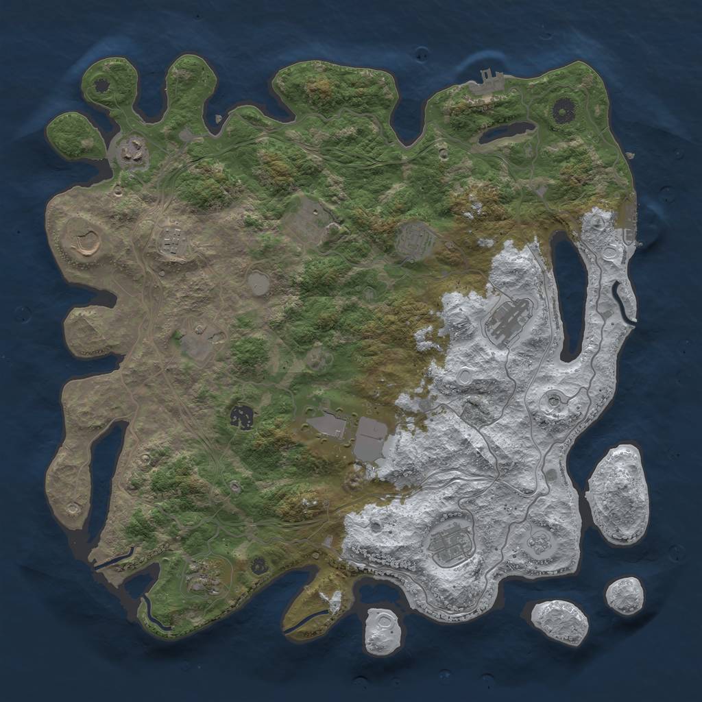 Rust Map: Procedural Map, Size: 4250, Seed: 2547845, 20 Monuments