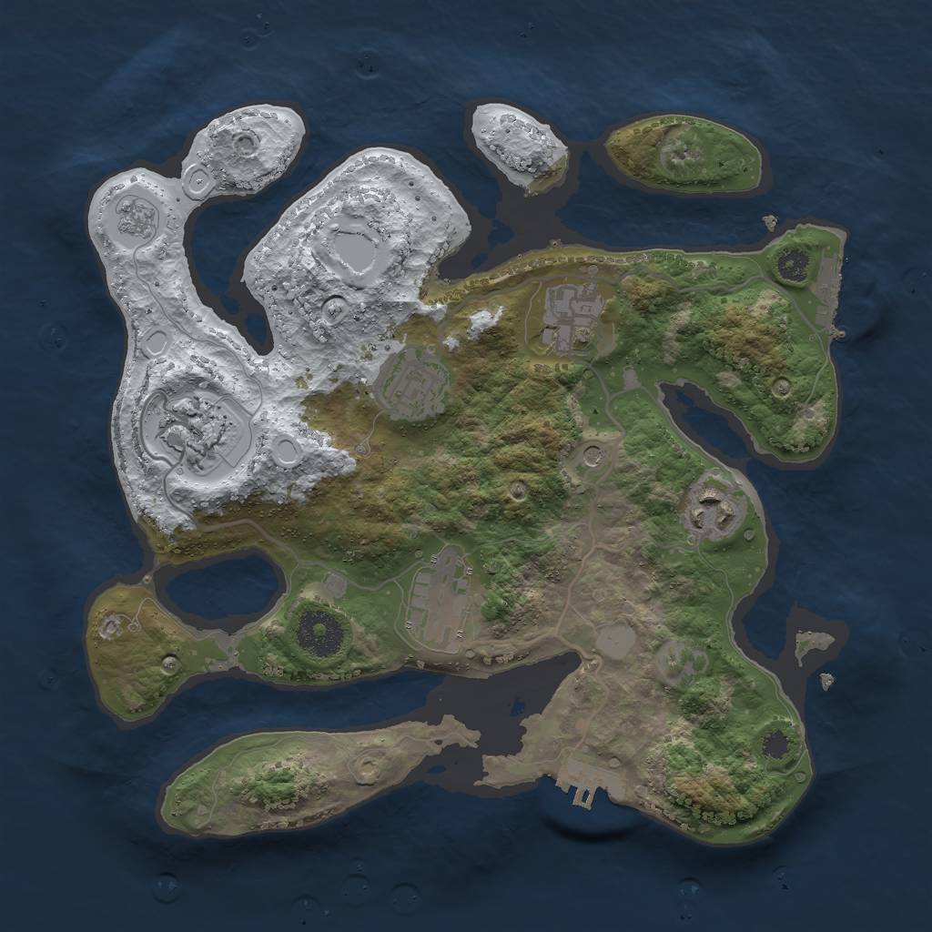 Rust Map: Procedural Map, Size: 3000, Seed: 1136265708, 14 Monuments