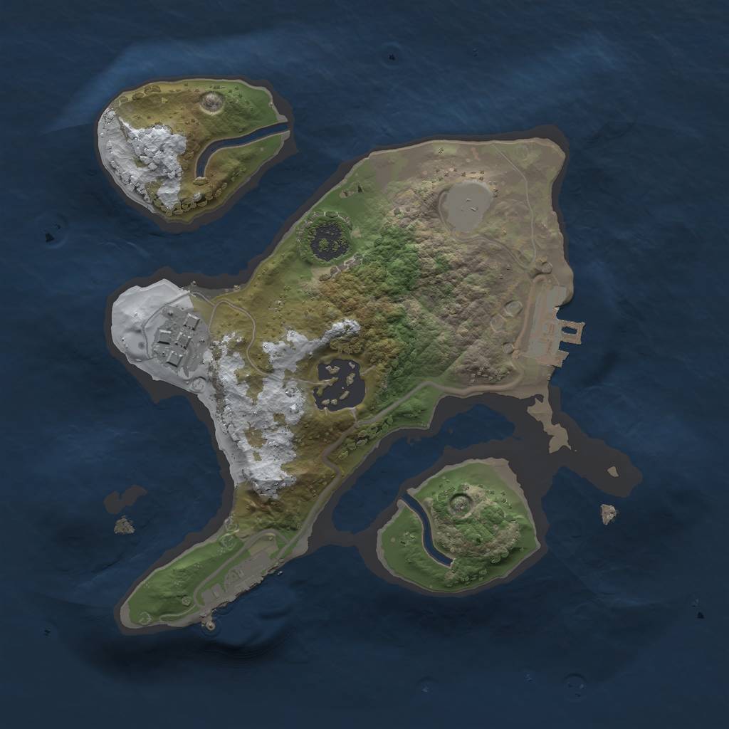 Rust Map: Procedural Map, Size: 2000, Seed: 2055601465, 9 Monuments