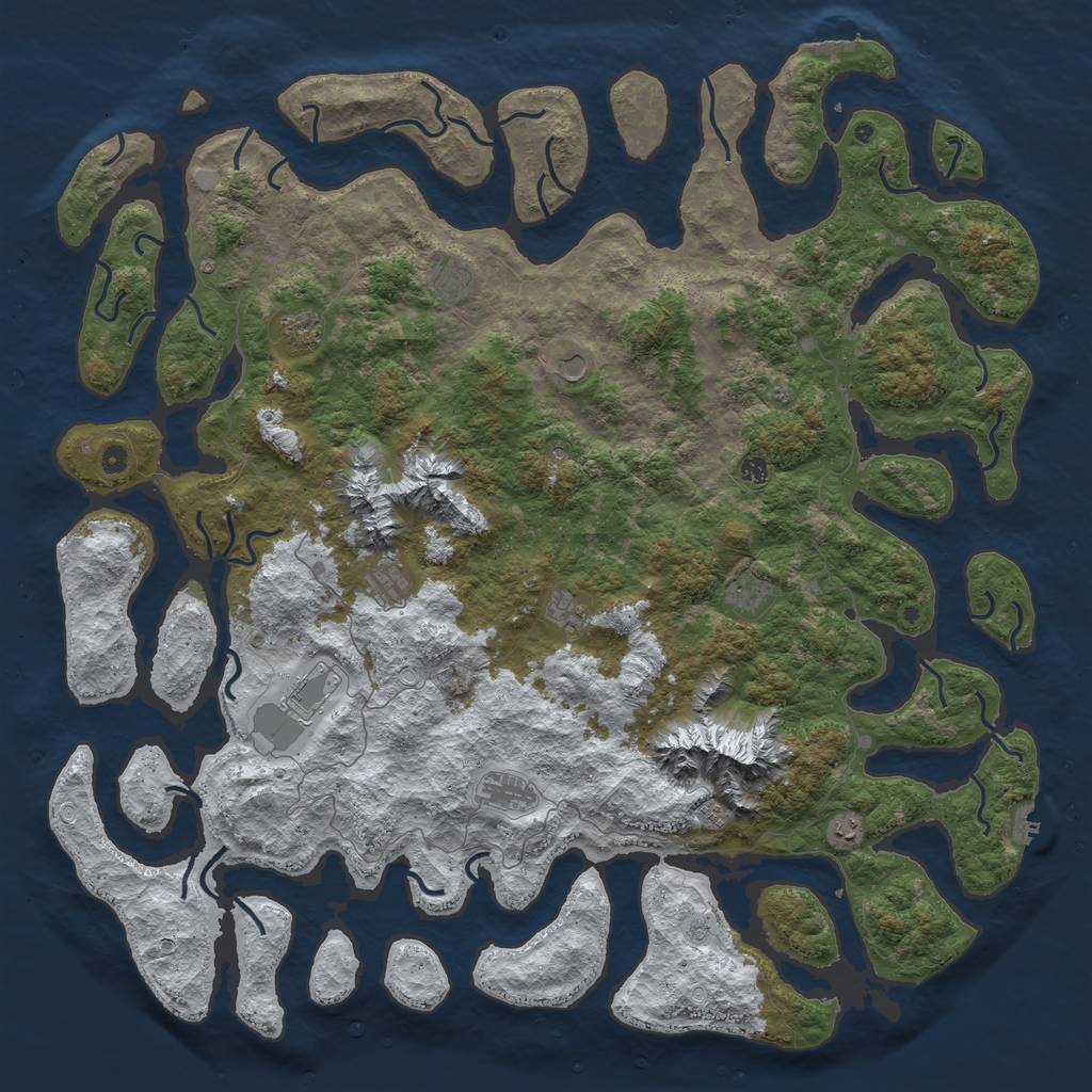 Rust Map: Procedural Map, Size: 6000, Seed: 3, 20 Monuments