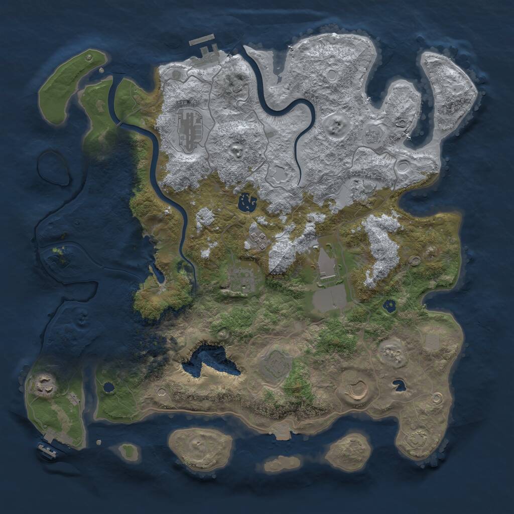 Rust Map: Procedural Map, Size: 4000, Seed: 321788, 15 Monuments