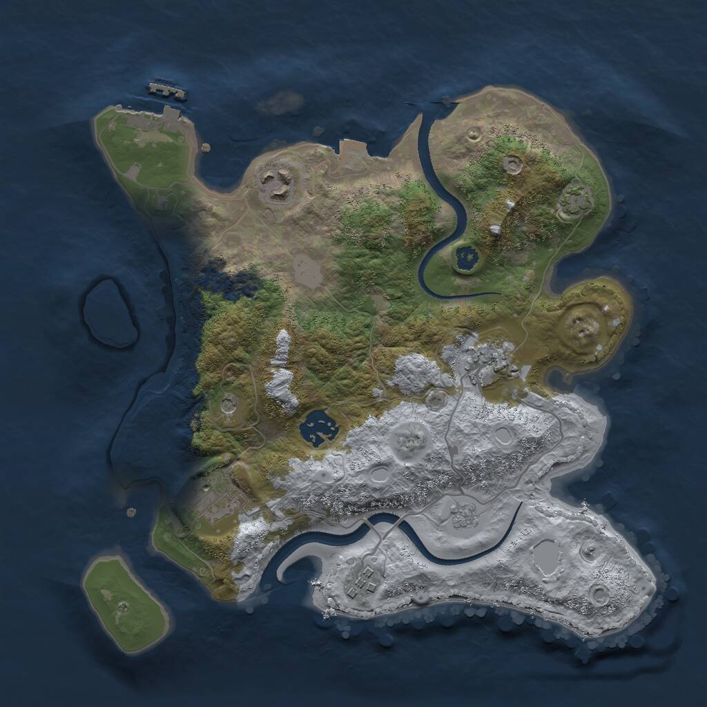 Rust Map: Procedural Map, Size: 3000, Seed: 5161265, 10 Monuments