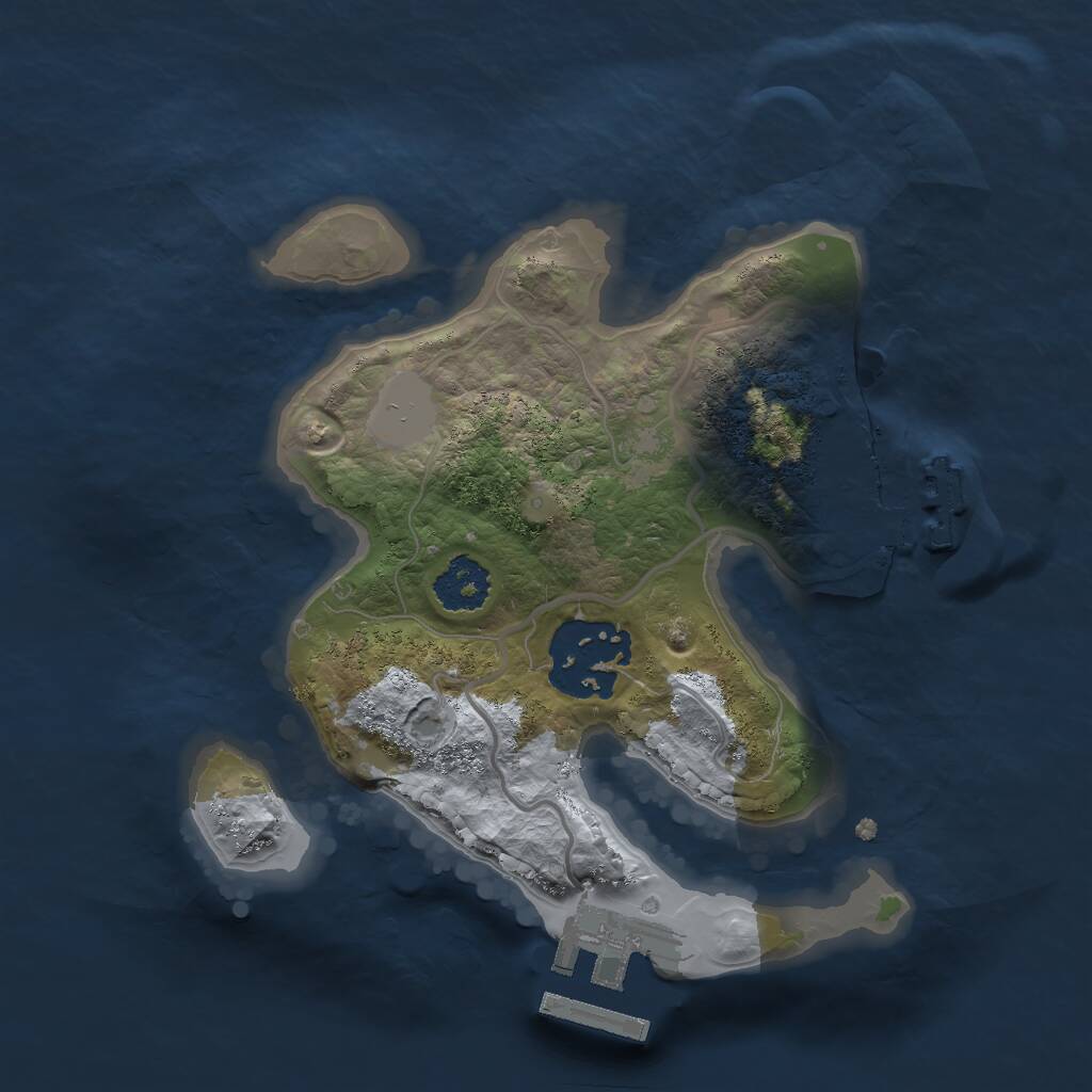 Rust Map: Procedural Map, Size: 2000, Seed: 205560146, 4 Monuments