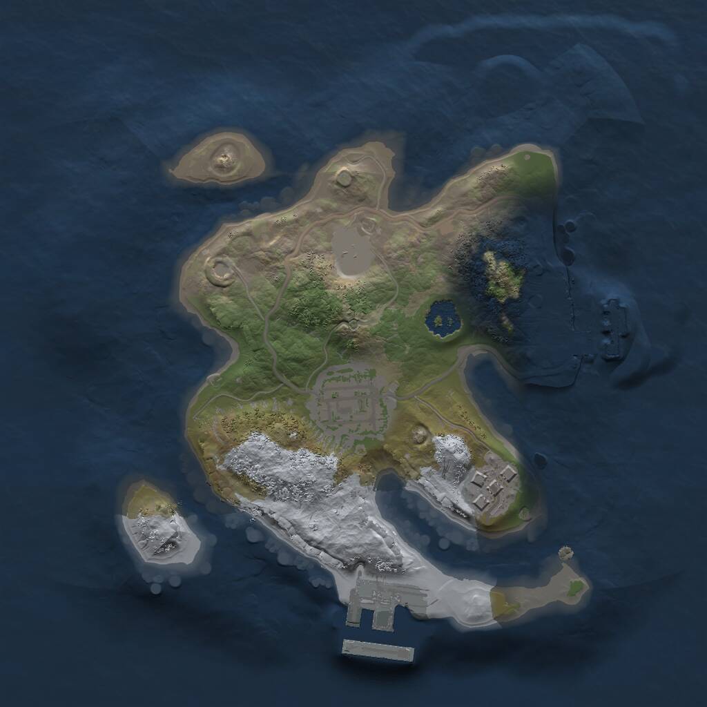 Rust Map: Procedural Map, Size: 2000, Seed: 205560146, 5 Monuments
