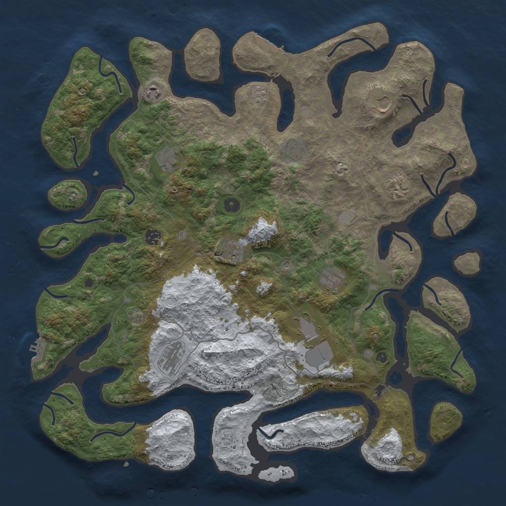 Rust Map: Procedural Map, Size: 4800, Seed: 41125875, 20 Monuments