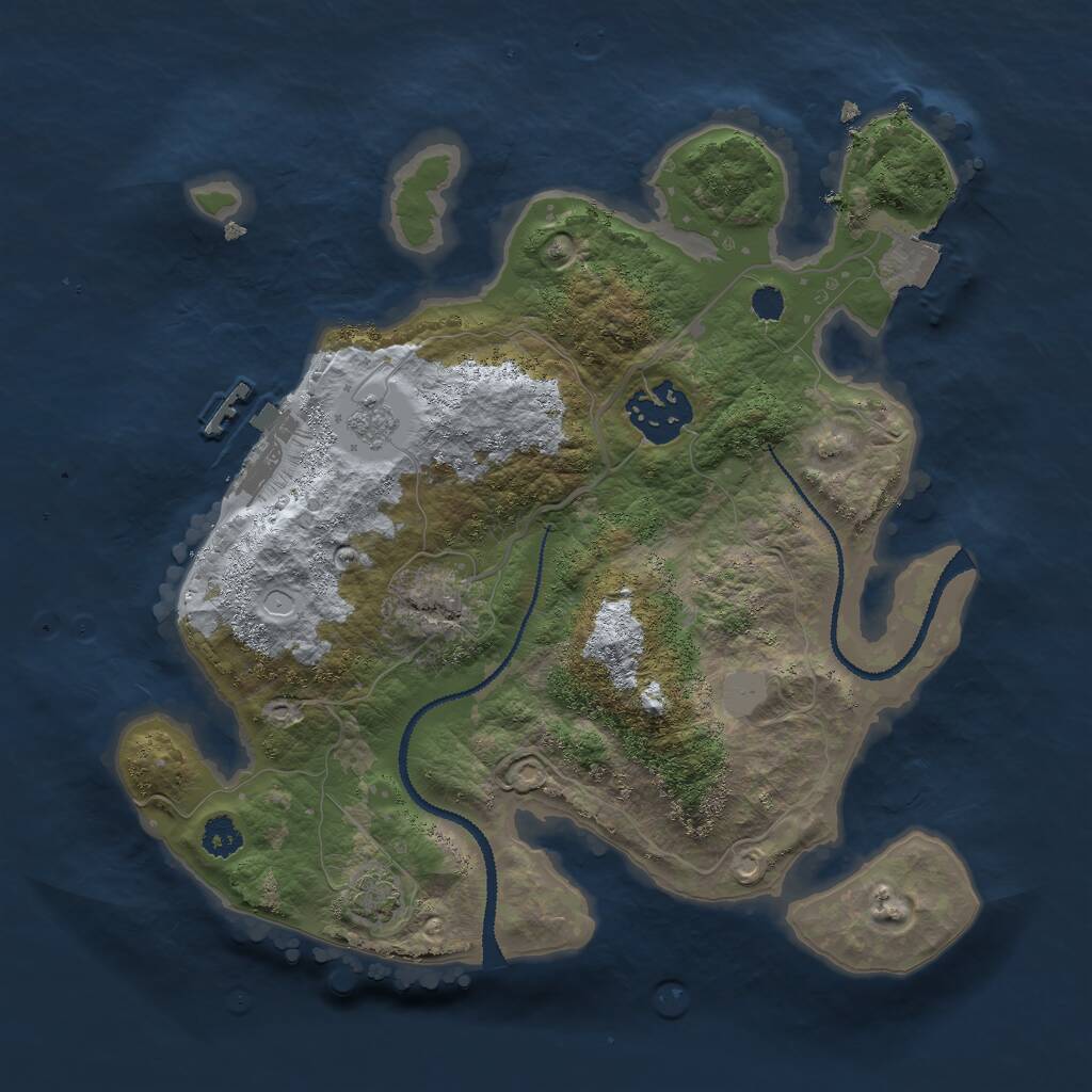 Rust Map: Procedural Map, Size: 2700, Seed: 8675456, 5 Monuments