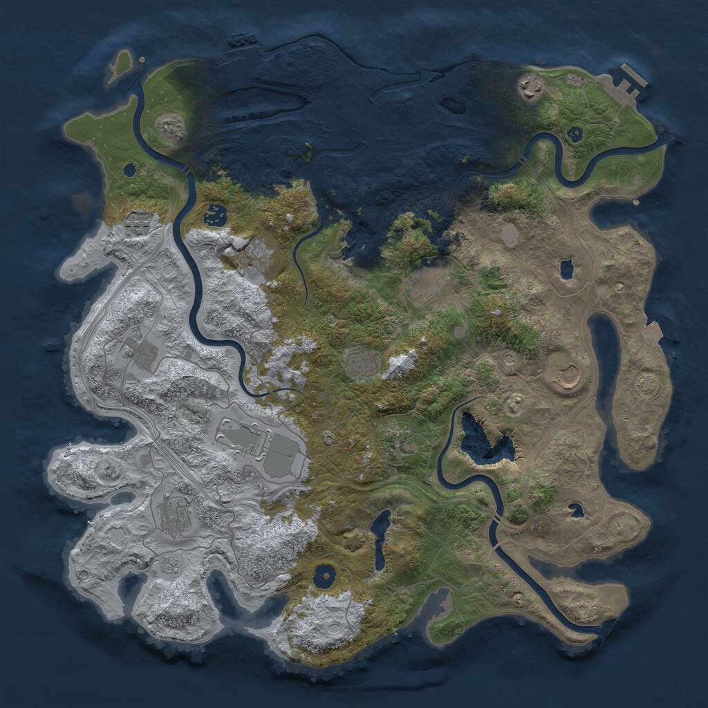 Rust Map: Procedural Map, Size: 4500, Seed: 4542732, 17 Monuments