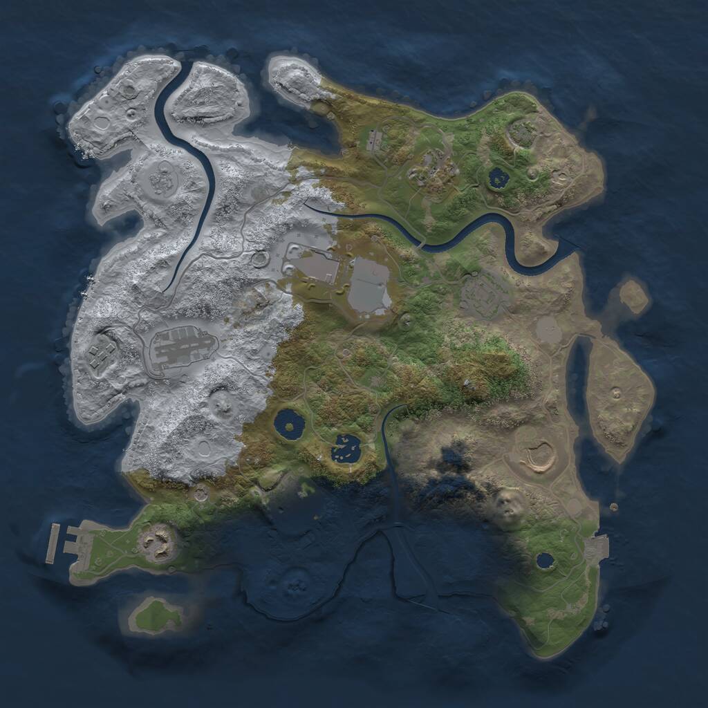 Rust Map: Procedural Map, Size: 3510, Seed: 5658676, 14 Monuments