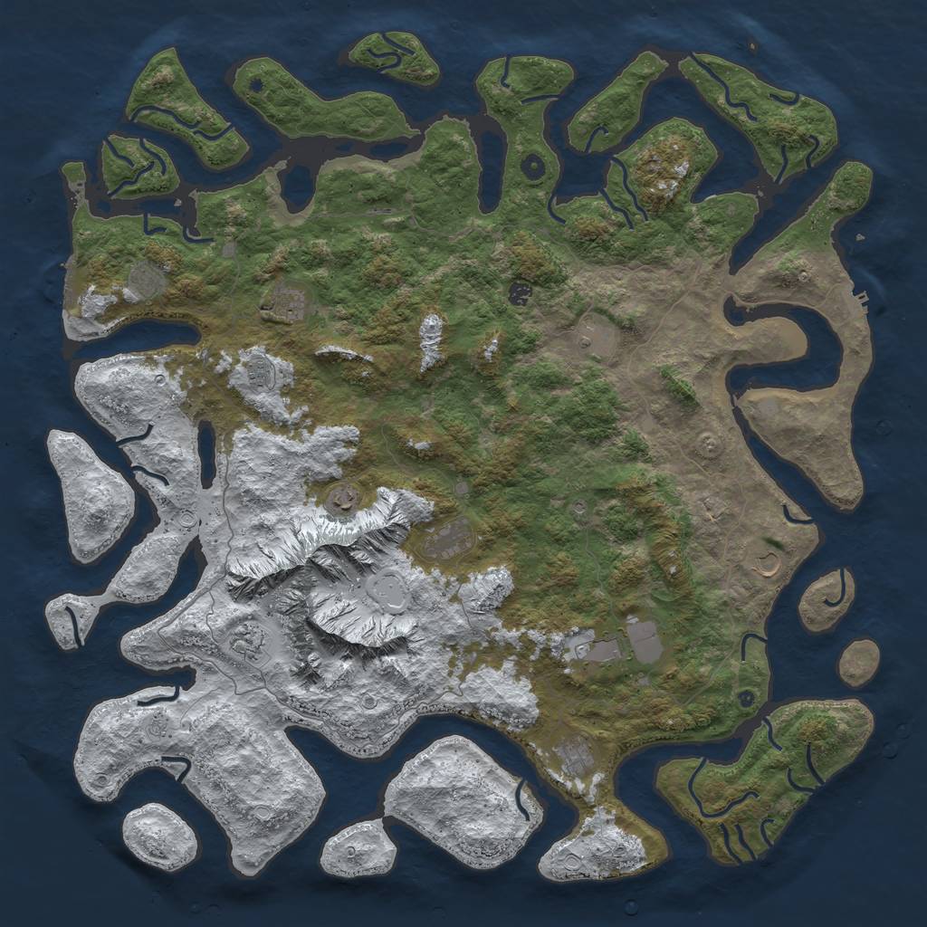 Rust Map: Procedural Map, Size: 5800, Seed: 6666, 20 Monuments