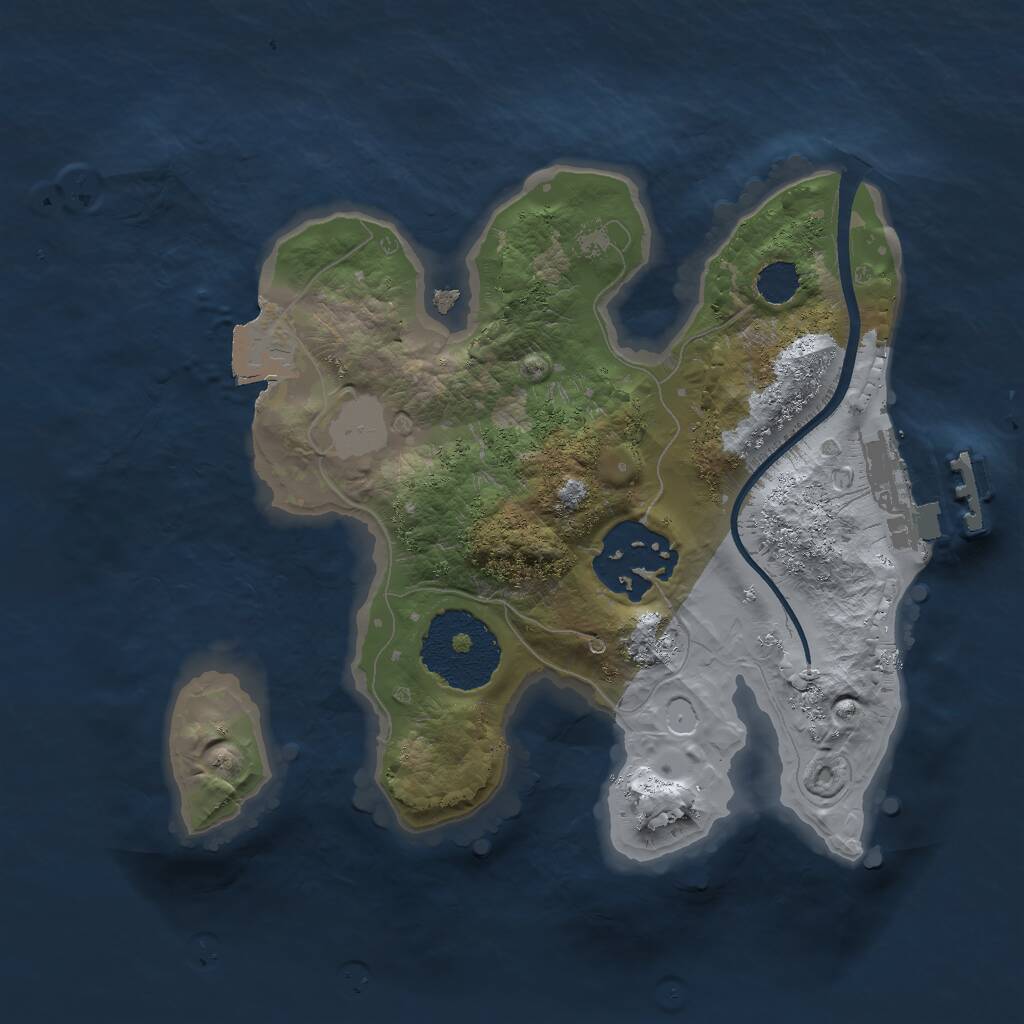 Rust Map: Procedural Map, Size: 2000, Seed: 44, 3 Monuments