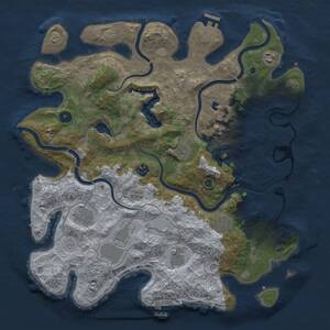 Thumbnail Rust Map: Procedural Map, Size: 4100, Seed: 33, 14 Monuments