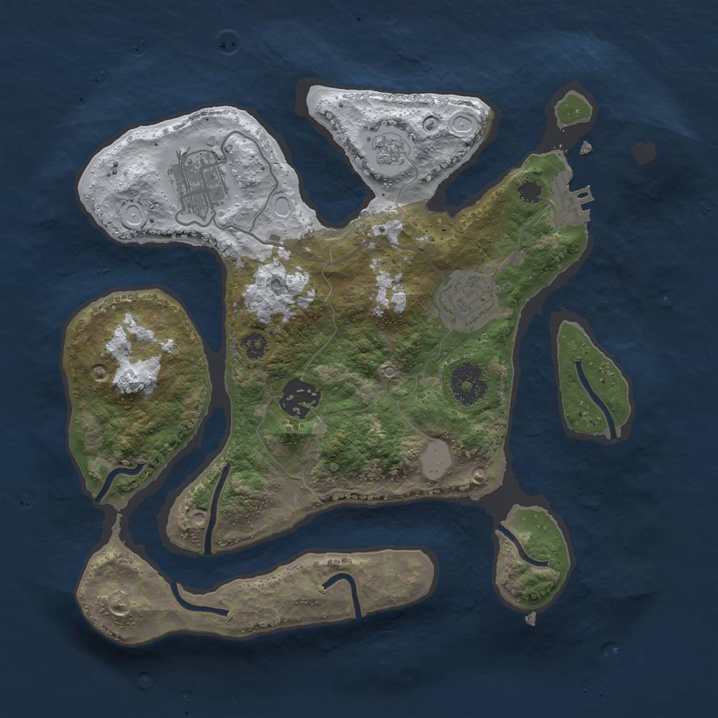 Rust Map: Procedural Map, Size: 2800, Seed: 48, 10 Monuments