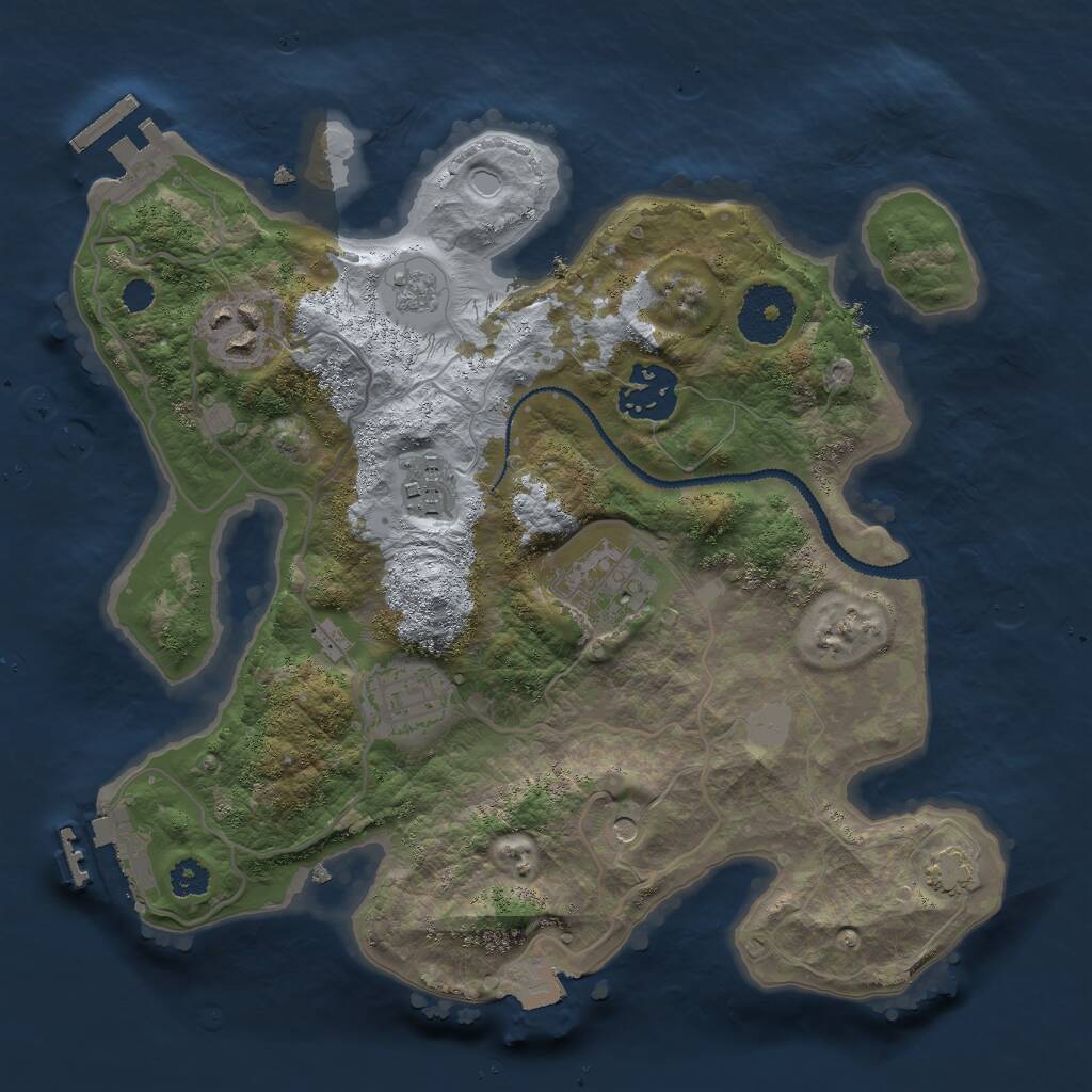 Rust Map: Procedural Map, Size: 2800, Seed: 710080, 11 Monuments