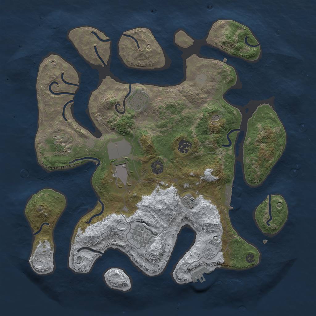 Rust Map: Procedural Map, Size: 3500, Seed: 23454326, 15 Monuments