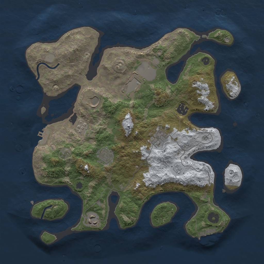 Rust Map: Procedural Map, Size: 3550, Seed: 680912, 16 Monuments