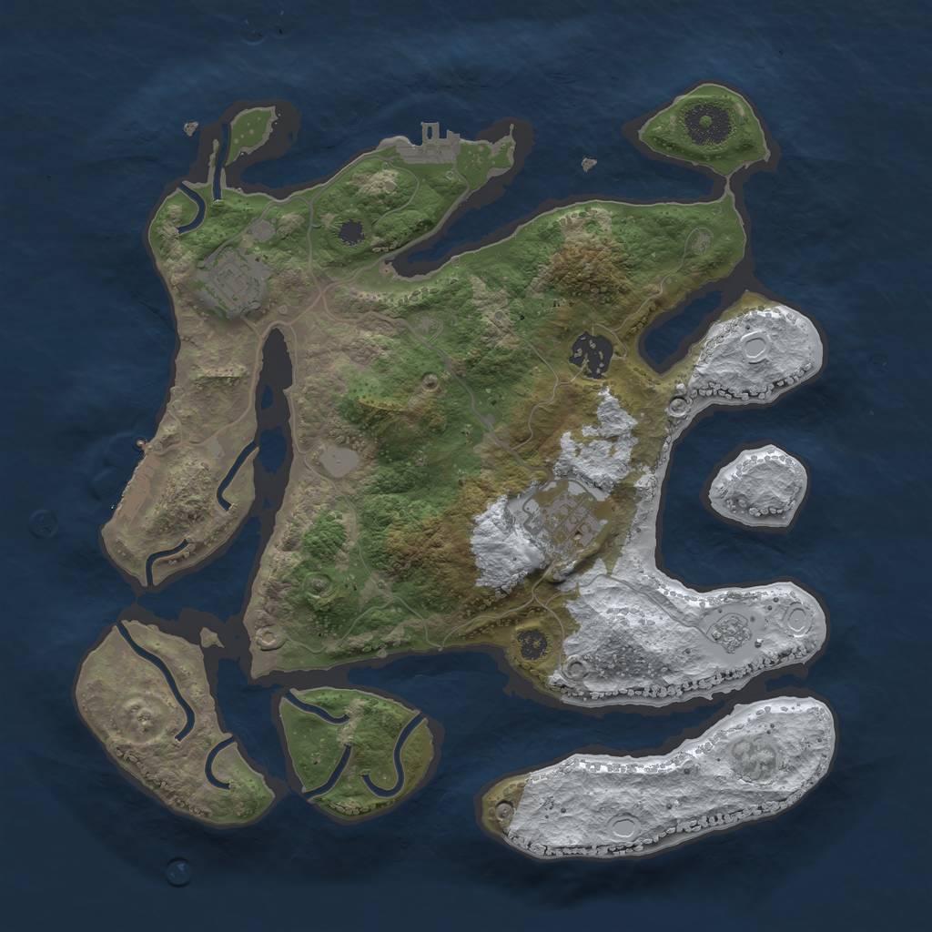 Rust Map: Procedural Map, Size: 3200, Seed: 116655317, 11 Monuments