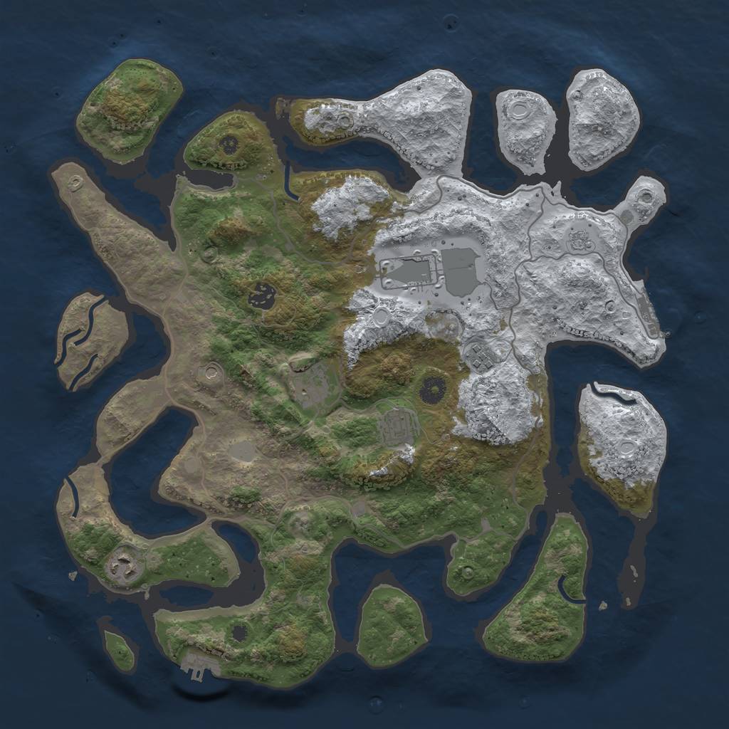 Rust Map: Procedural Map, Size: 4000, Seed: 90508341, 15 Monuments