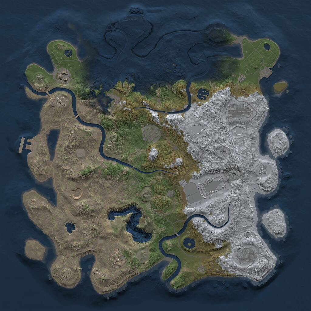 Rust Map: Procedural Map, Size: 4000, Seed: 4324729, 16 Monuments