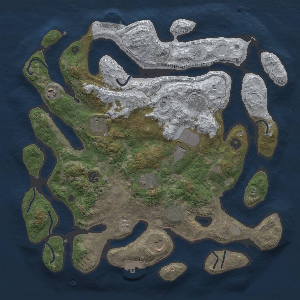 Rust Map: Procedural Map, Size: 4000, Seed: 797500, 18 Monuments