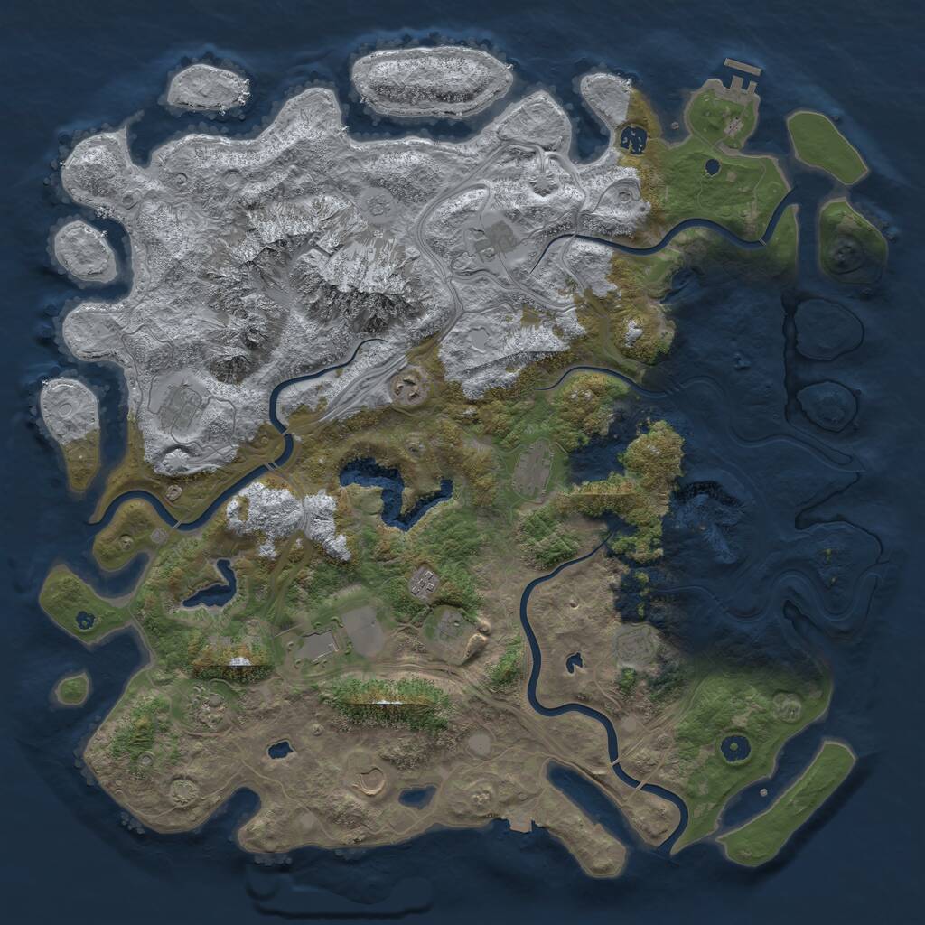 Rust Map: Procedural Map, Size: 5000, Seed: 3468903, 16 Monuments