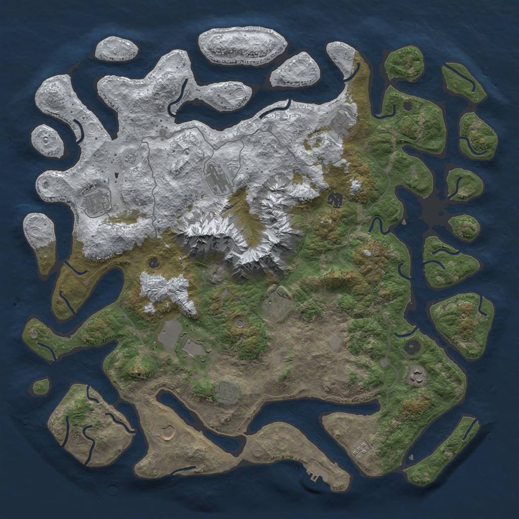 Rust Map: Procedural Map, Size: 5000, Seed: 3468903, 18 Monuments