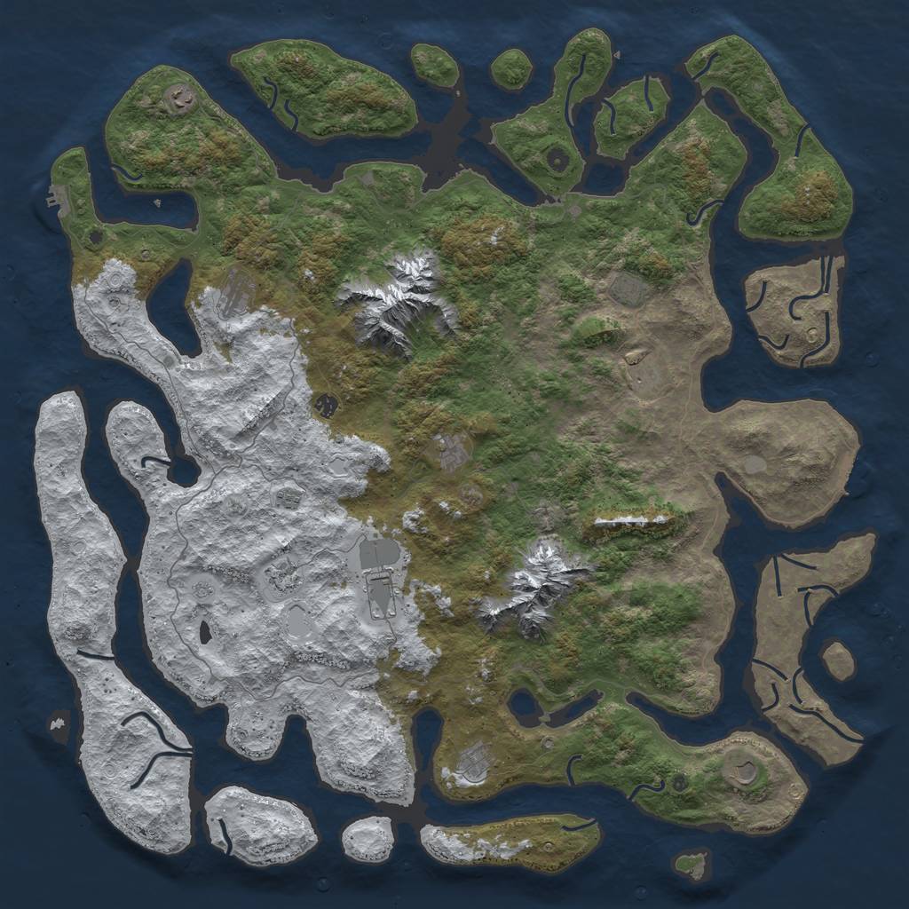 Rust Map: Procedural Map, Size: 6000, Seed: 421615310, 20 Monuments