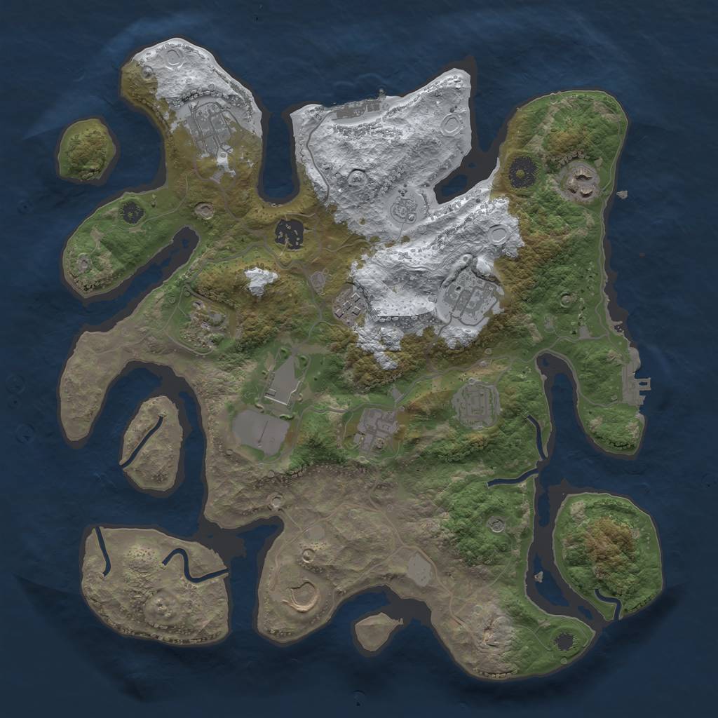 Rust Map: Procedural Map, Size: 3550, Seed: 876719, 19 Monuments