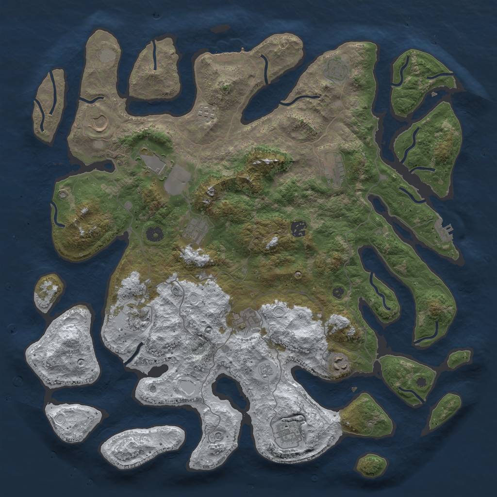 Rust Map: Procedural Map, Size: 4500, Seed: 94215730, 20 Monuments