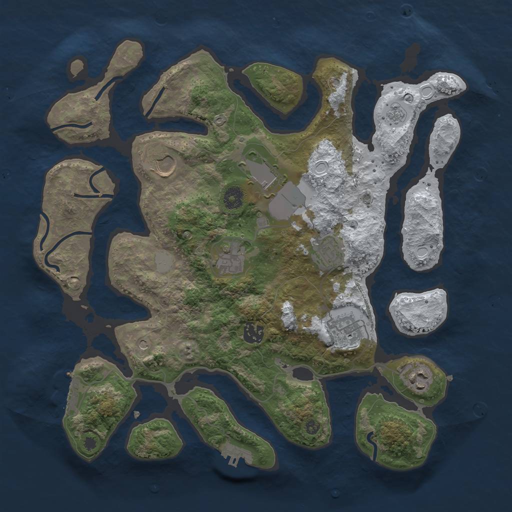 Rust Map: Procedural Map, Size: 3550, Seed: 652799, 16 Monuments