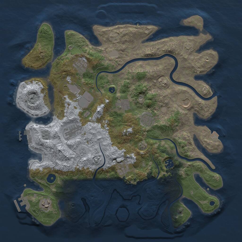Rust Map: Procedural Map, Size: 3950, Seed: 1822980369, 16 Monuments