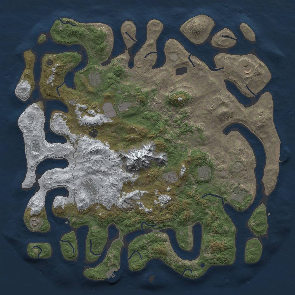 Rust Map: Procedural Map, Size: 5000, Seed: 4022022, 20 Monuments