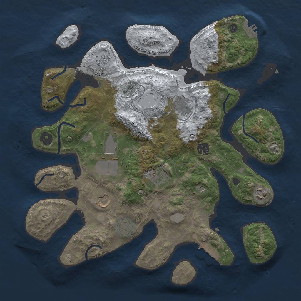 Rust Map: Procedural Map, Size: 3550, Seed: 531821, 16 Monuments