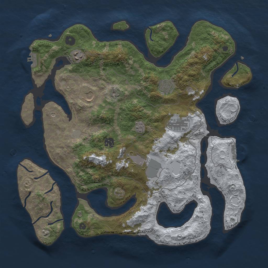 Rust Map: Procedural Map, Size: 4000, Seed: 29452384, 16 Monuments