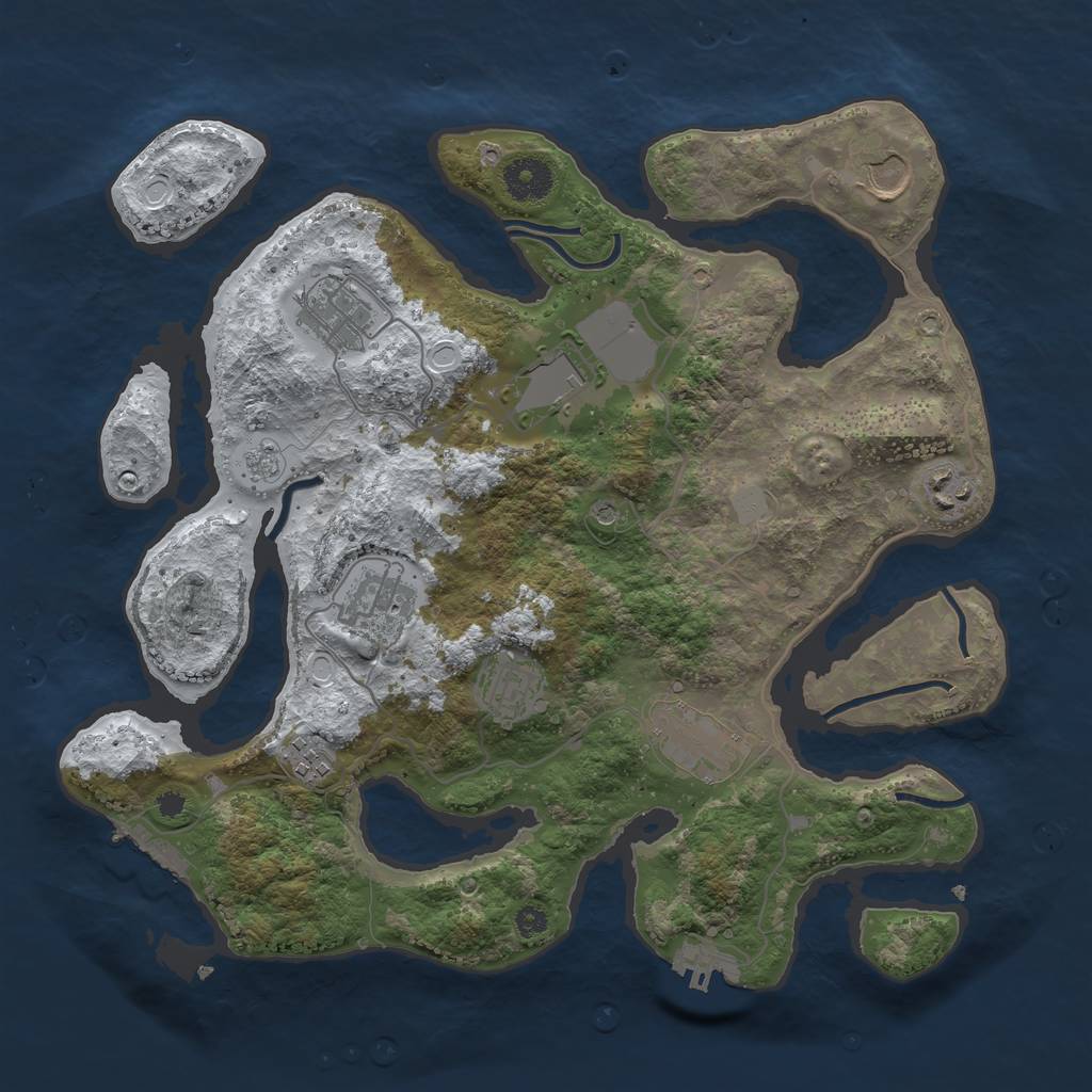 Rust Map: Procedural Map, Size: 3550, Seed: 829642, 17 Monuments