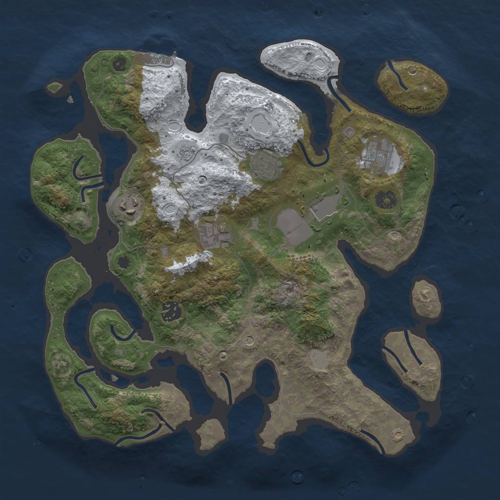 Rust Map: Procedural Map, Size: 3550, Seed: 313927, 14 Monuments