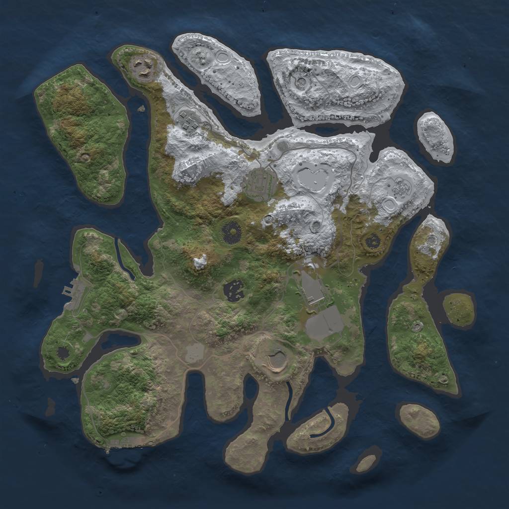 Rust Map: Procedural Map, Size: 3550, Seed: 92274, 15 Monuments