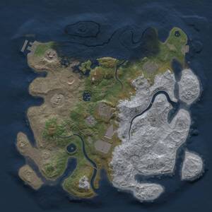 Thumbnail Rust Map: Procedural Map, Size: 3500, Seed: 10753041, 12 Monuments
