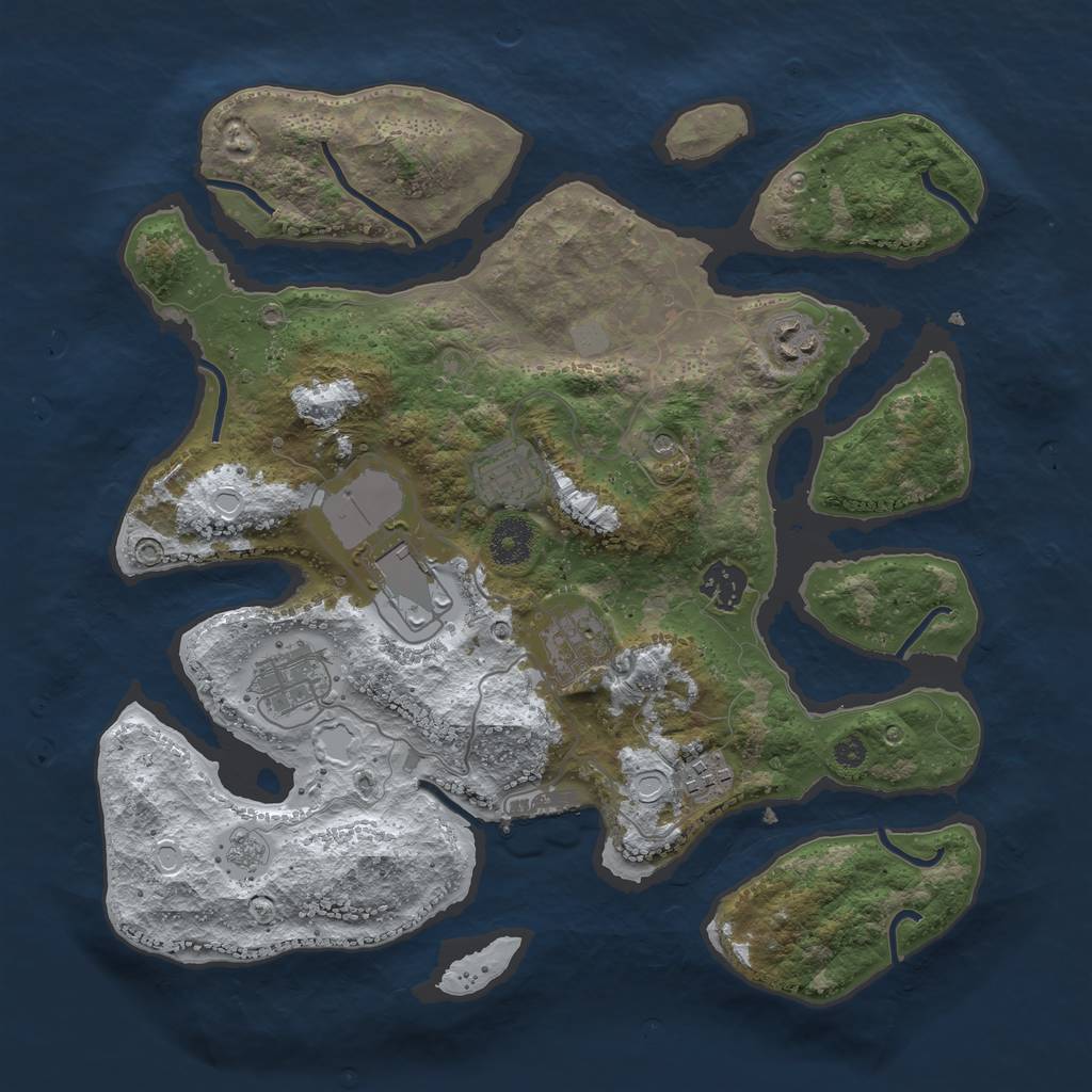 Rust Map: Procedural Map, Size: 3550, Seed: 678513, 15 Monuments