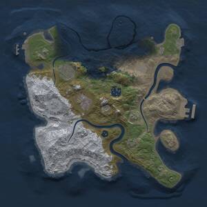 Thumbnail Rust Map: Procedural Map, Size: 3000, Seed: 54321, 10 Monuments