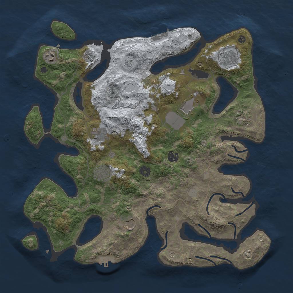 Rust Map: Procedural Map, Size: 4000, Seed: 12658, 18 Monuments