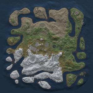 Thumbnail Rust Map: Procedural Map, Size: 4500, Seed: 3000, 19 Monuments