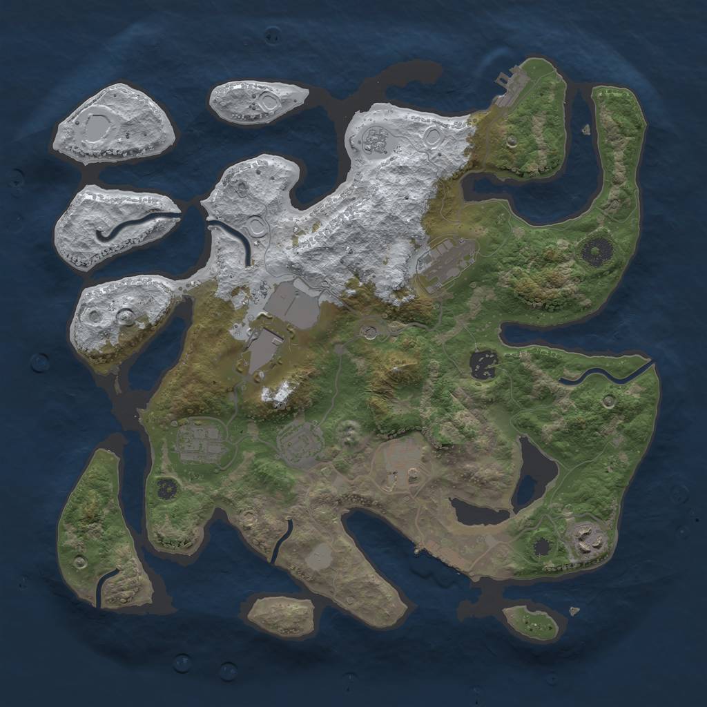 Rust Map: Procedural Map, Size: 3550, Seed: 269712, 16 Monuments