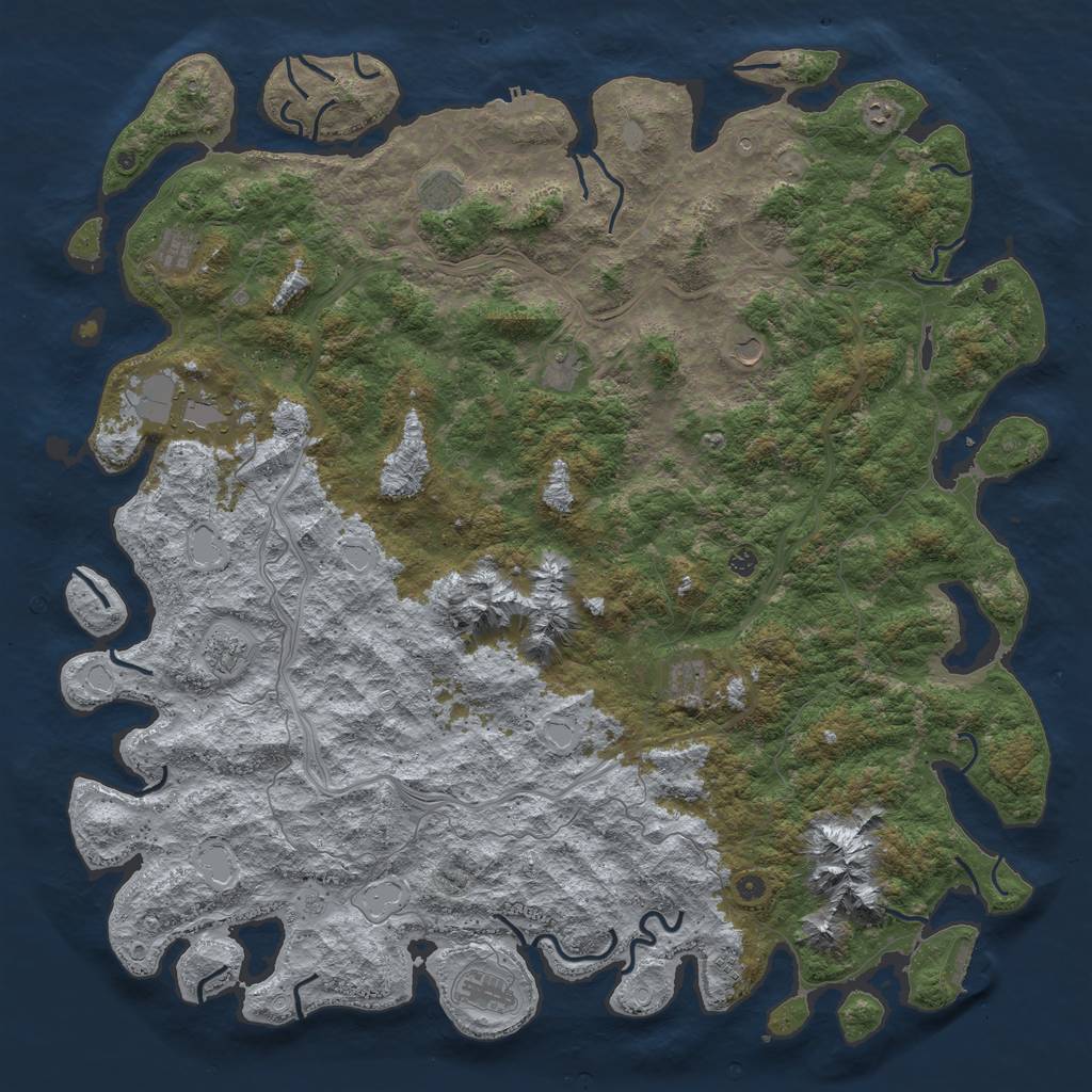 Rust Map: Procedural Map, Size: 6000, Seed: 1314520, 20 Monuments