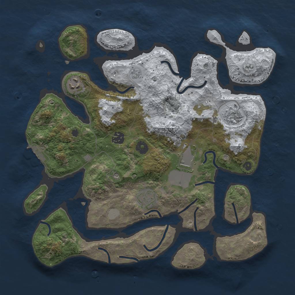 Rust Map: Procedural Map, Size: 3500, Seed: 2022210, 13 Monuments