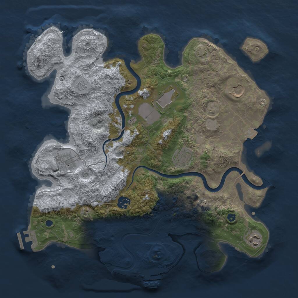 Rust Map: Procedural Map, Size: 3550, Seed: 414290, 13 Monuments