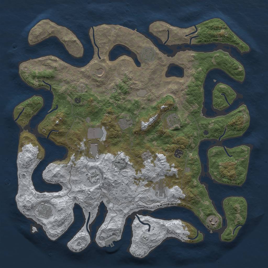 Rust Map: Procedural Map, Size: 4500, Seed: 45421833, 20 Monuments