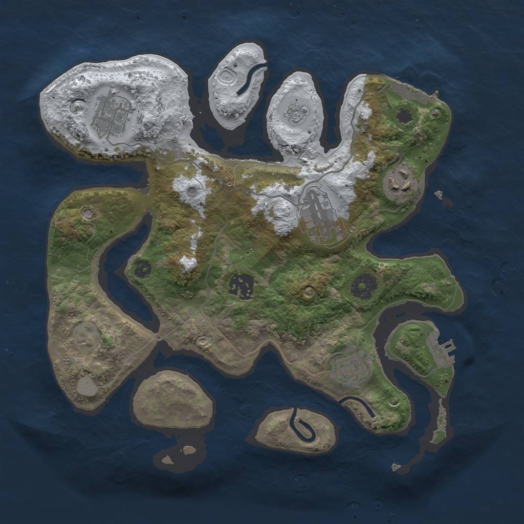 Rust Map: Procedural Map, Size: 3000, Seed: 346, 13 Monuments